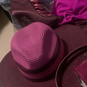 Purple panama hat